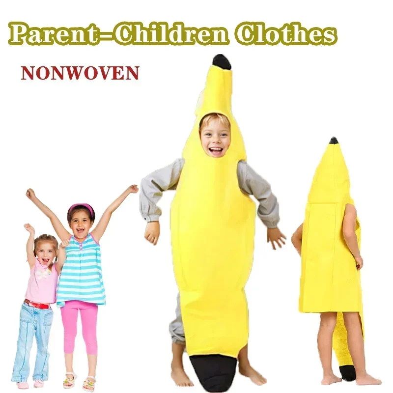 

Halloween Costumes Children's Performance Costume Fruit Banana Costume Kindergarten Stage Performance Parent-Child Costume