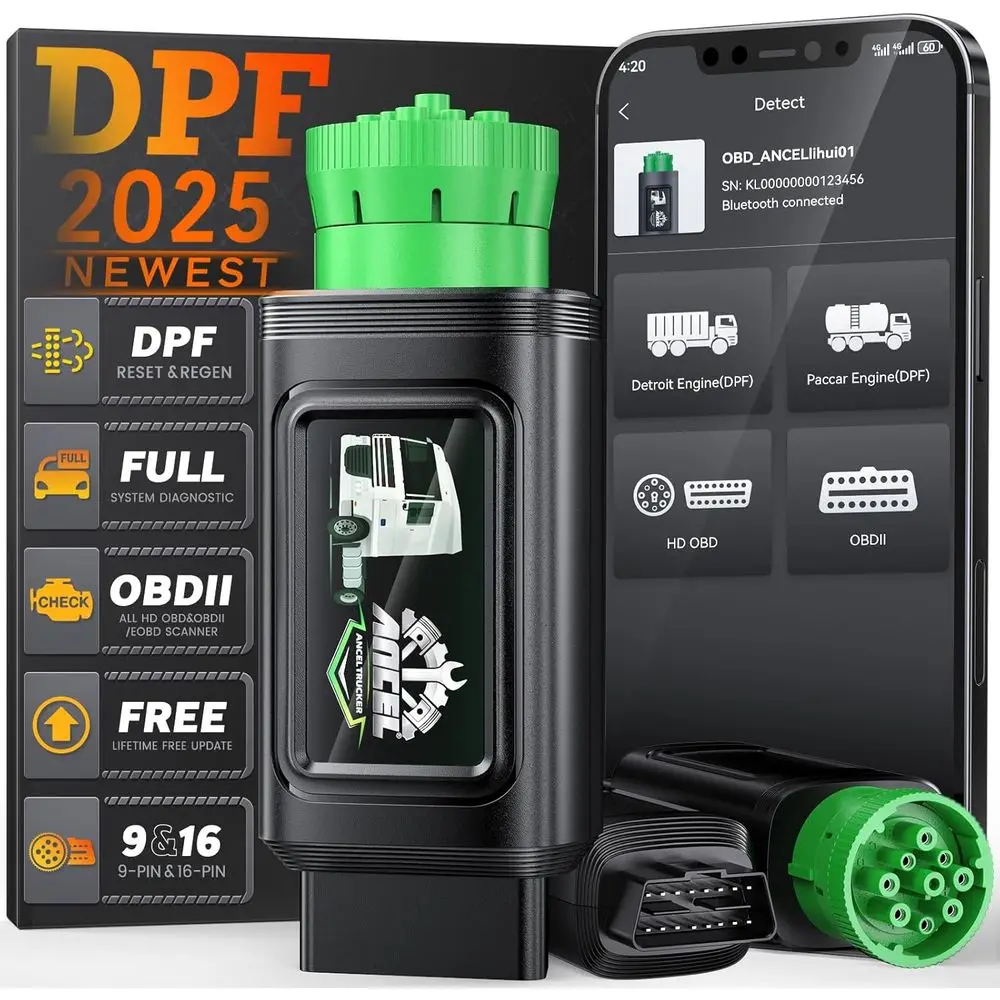 

HD110 Сверхмощный сканер грузовиков с разрешением DPF и сбросом для двигателя Detroit Paccar, полносистемный сканер HD и 2 дизельных грузовиков L