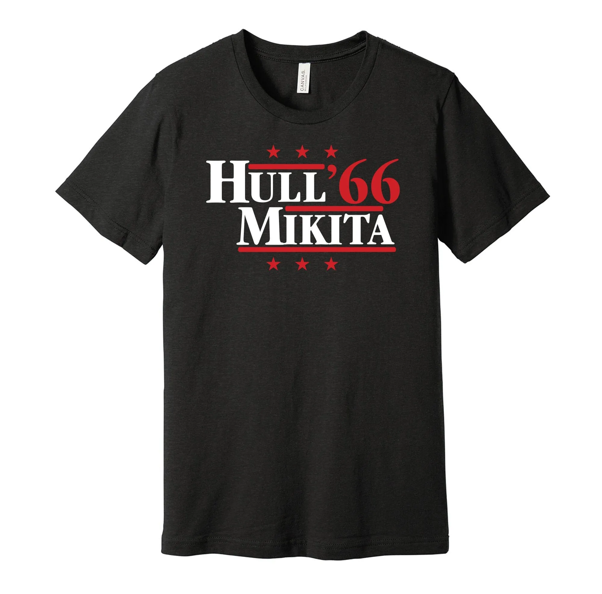 Hull Mikita '66 Political Campaign Parody T Shirt Hockey Legends For President Fan S M L Xl Xxl 3Xl Lots Of Color Choices