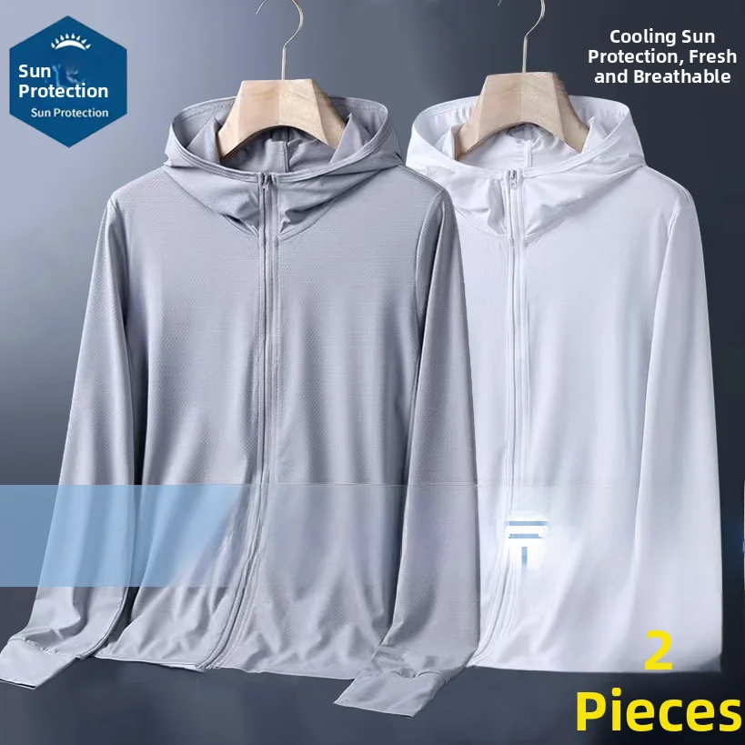 

ex Ice Silk UPF50+ UV Protection Clothing Lightweight Breathable Outdoor Cycling Suit with Hat Summer Thin Model ...