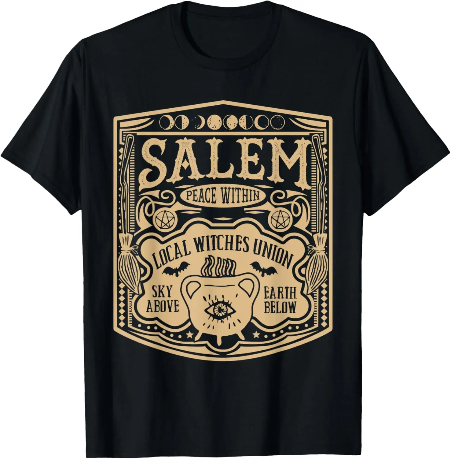 Salem Local Witch Union Cute Vintage Wiccan Womens Halloween T-Shirt