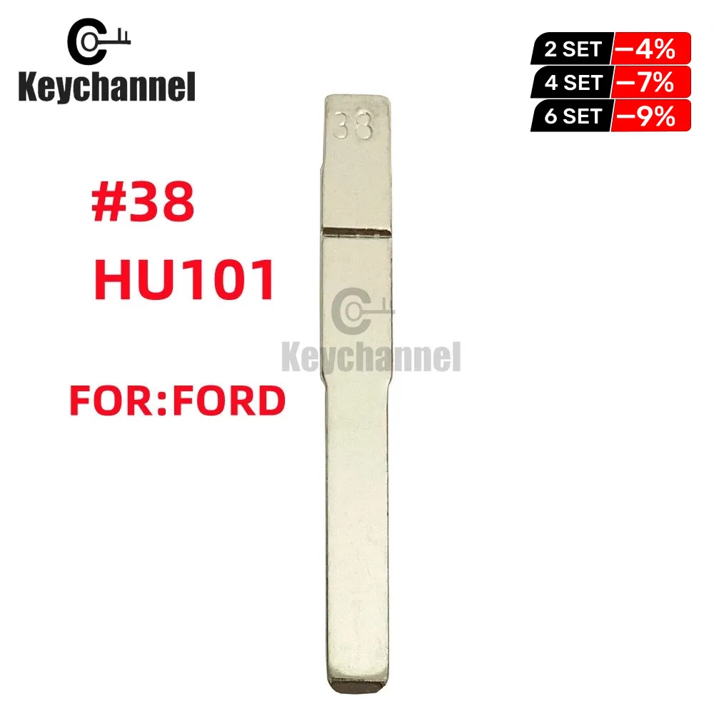 Keychannel 10Pcs HU101 38 # สำหรับ KD พับ Flip Uncut Key Blade สำหรับ Ford Fusion Focus mondeo Land Rover Jaguar