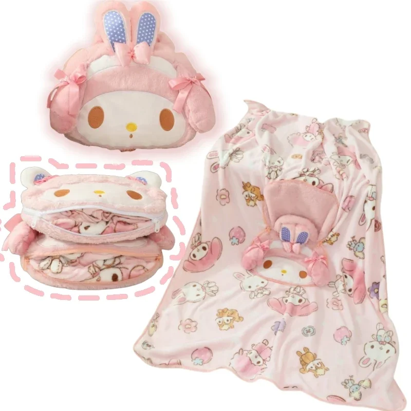 Sanrio Handbag Blanket My Melody Portable Blanket Cartoon Anime Pattern Sweet Piano Warm Blanket Office Nap Blanket Girl