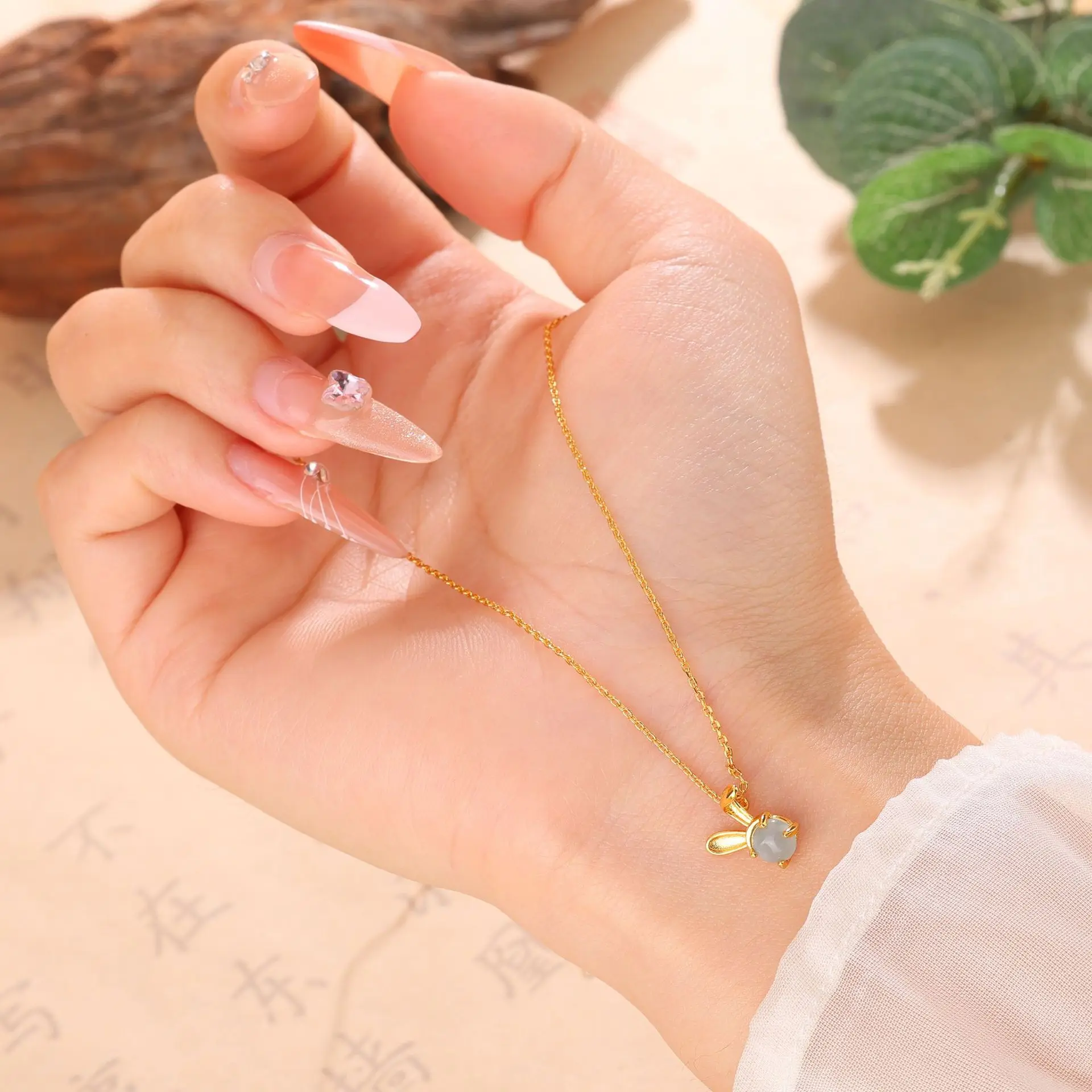 New-Style Copper Pendant with Little Rabbit & Heart Design