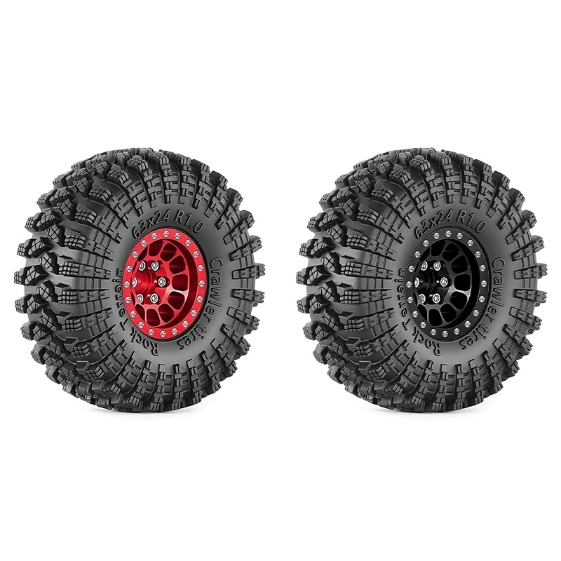 1/18 Scale Mini RC Rock Crawler Off-Road Pre-Mounted Wheel Tyre Kit Compatible with Traxxas TRX4M Axial SCX24 FMS Ascent-18 Micr