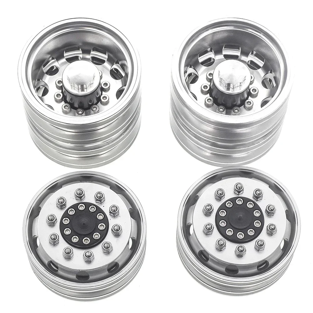 

2PCS Aluminum Alloy Front Wheel Hub for 1/14 Tamiya RC Tractor Trailer Cargo Truck Car Wheels Rims Upgrade Parts