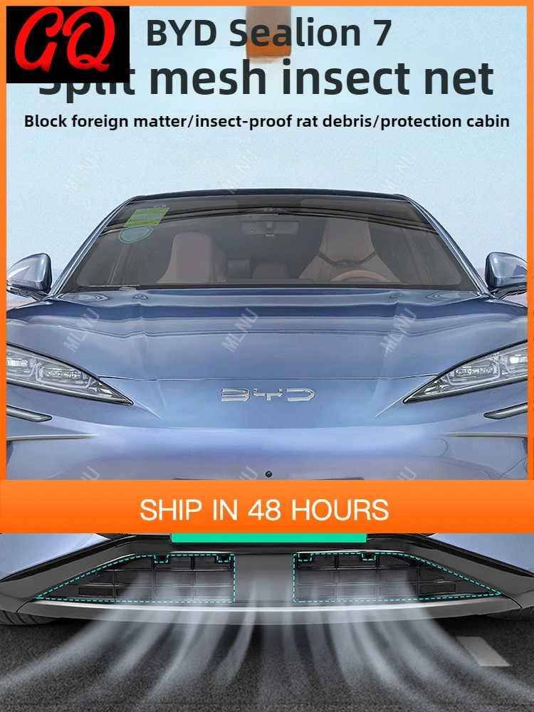 

New For BYD Sealion 7 Accessories 2024 Front Bumper Insect Screen-Aluminum Mesh, ABS Material, Split Design, Anti-Scratch