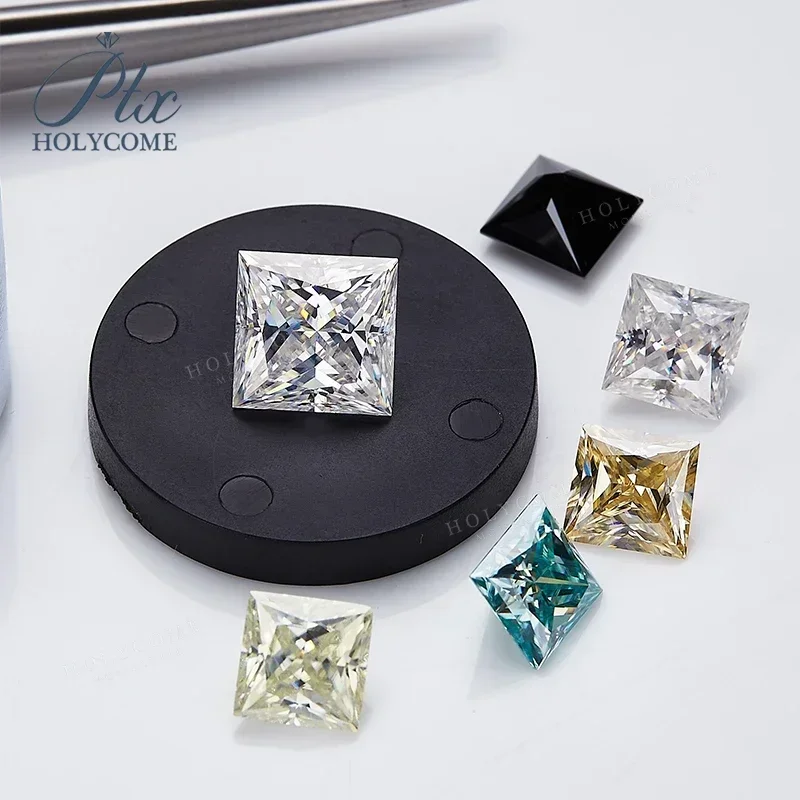 Moissanite Stone Moissanite Stone 0.35ct-5ct Multiple Color VVS1 Princess Cut Excellent Beads For Women's Jewelery Diamond Ring