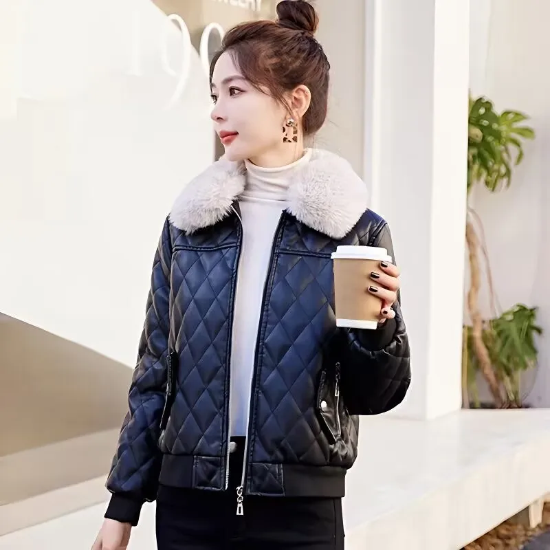 

2026 Winter New Small Fragrant Style Short Feather Cotton Fleece Cotton Coat for Women Fox Hair Small and Thin Cotton Jacket