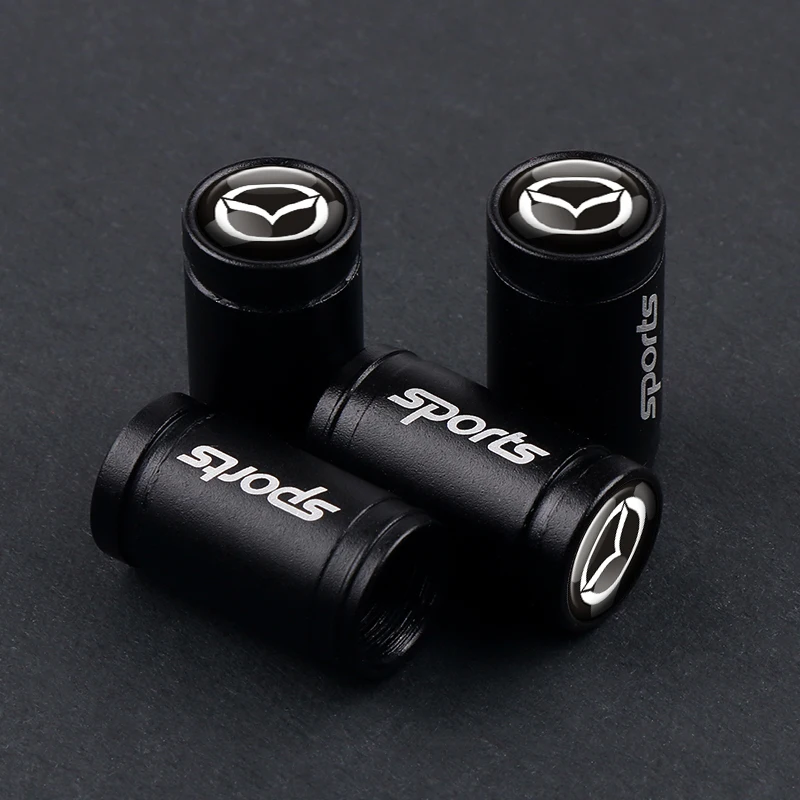 4PCS Metal Car Tire Valve Cap Rod Sealing Air Cap Car Tire Accessories For Mazda 3 5 6 Axela CX5 CX3 CX4 CX30 CX9 Atenza Demio