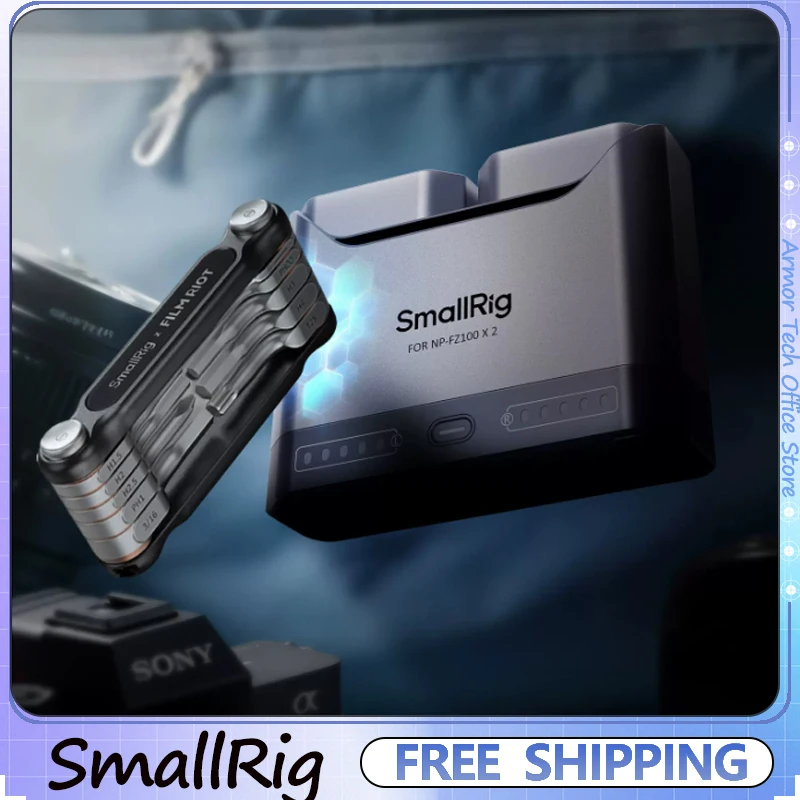 SmallRig LP-E6P LP-E6NH LP-E6N LP-E6 Dual Slot 2h Camera Battery Charger for Canon EOS R6 Mark III R5 Mark II R7 5D Mark II
