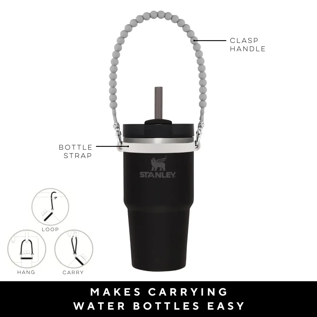 Water Bottle Handle-Water Bottle Sling, Carrier,Soft Durable Silicone-Fits Most 8-40oz Bottles-Compatible Stanley Cup Accessorie