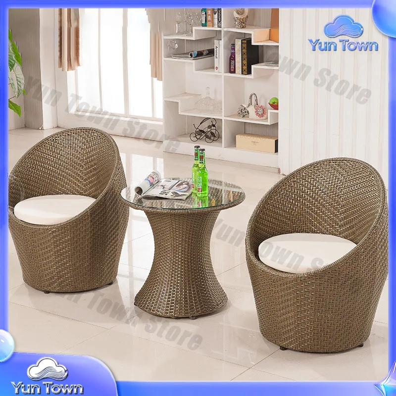 Outdoor Table And Chair Rattan Chair Tea Table 3-piece Set Balcony Courtyard Other Outdoor Furniture Vietnam