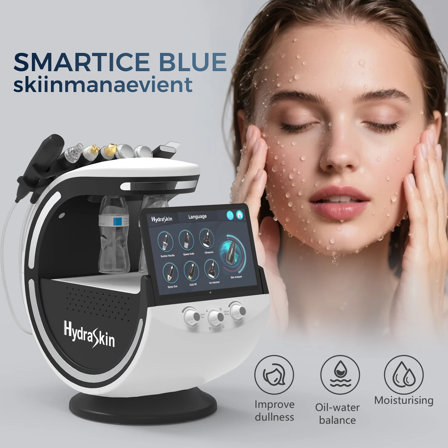 

Аппарат для гидродермабразии Hydro H2O2 с анализом кожи, омоложением и антивозрастным спреем-пистолетом, кислородный гидро-аппарат для ухода за лицом