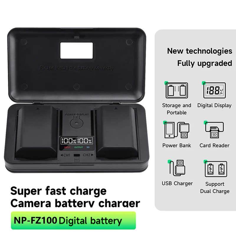 

PALO NP-FZ100 NPFZ100 NP FZ100 Battery for Sony a9 A9M2 a7R III a7c a7iv III ILCE-9 A6600 A7m3 A7R3 a7s3 A7R4 A7M4 BC-QZ1