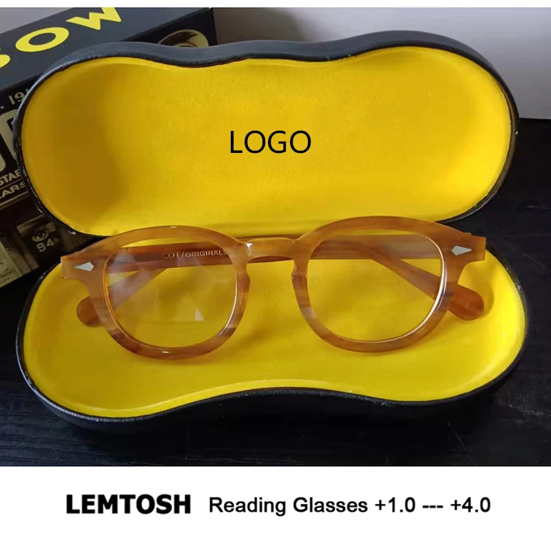 

Reading Glasses Man Women Johnny Depp Lemtosh Readers Eyeglasses Vintage Brand Acetate Frame Presbyopic Diopter +1.0 +2.0 +4.0