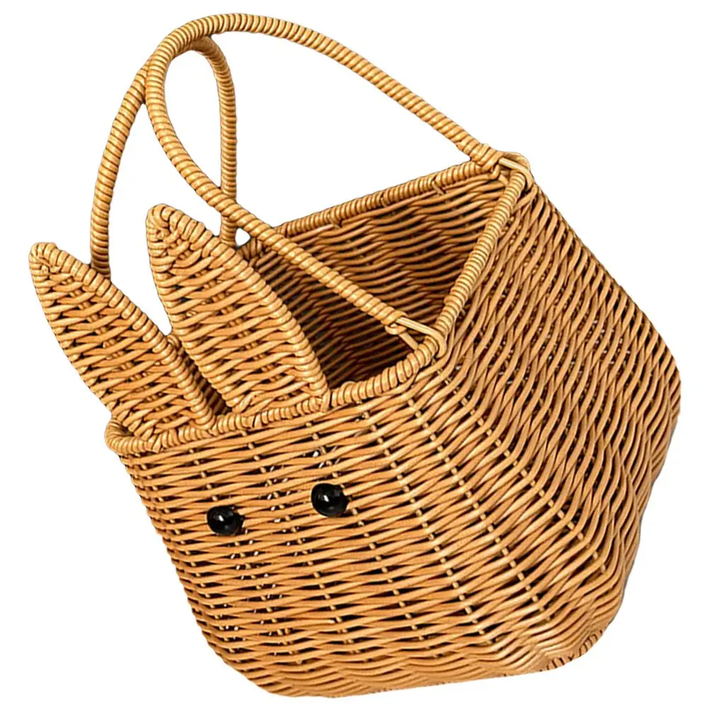 

Rattan Bunny Hand Basket Baby Boy Toddler Toys Duck Iron Woven Candy Handmade Storage