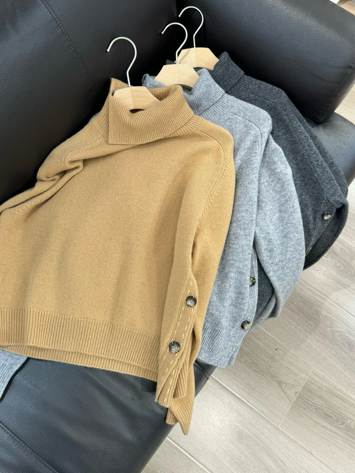 Autunno inverno 2024 maglione Pullover in Cashmere da donna collo alto lavorato a maglia a maniche lunghe maglione allentato