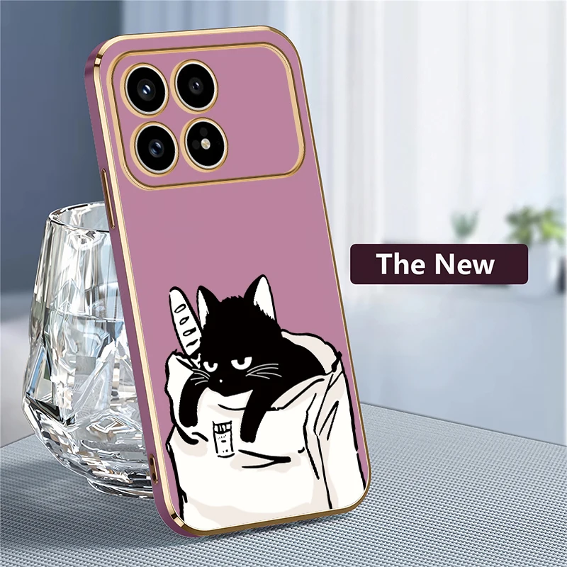 Redmi K90 Pro Max لطيف القطة السوداء نمط جراب هاتف ل Xiaomi Redmi K90 K 90 سيليكون لينة بولي يوريثان تصفيح غطاء مقاوم للصدمات