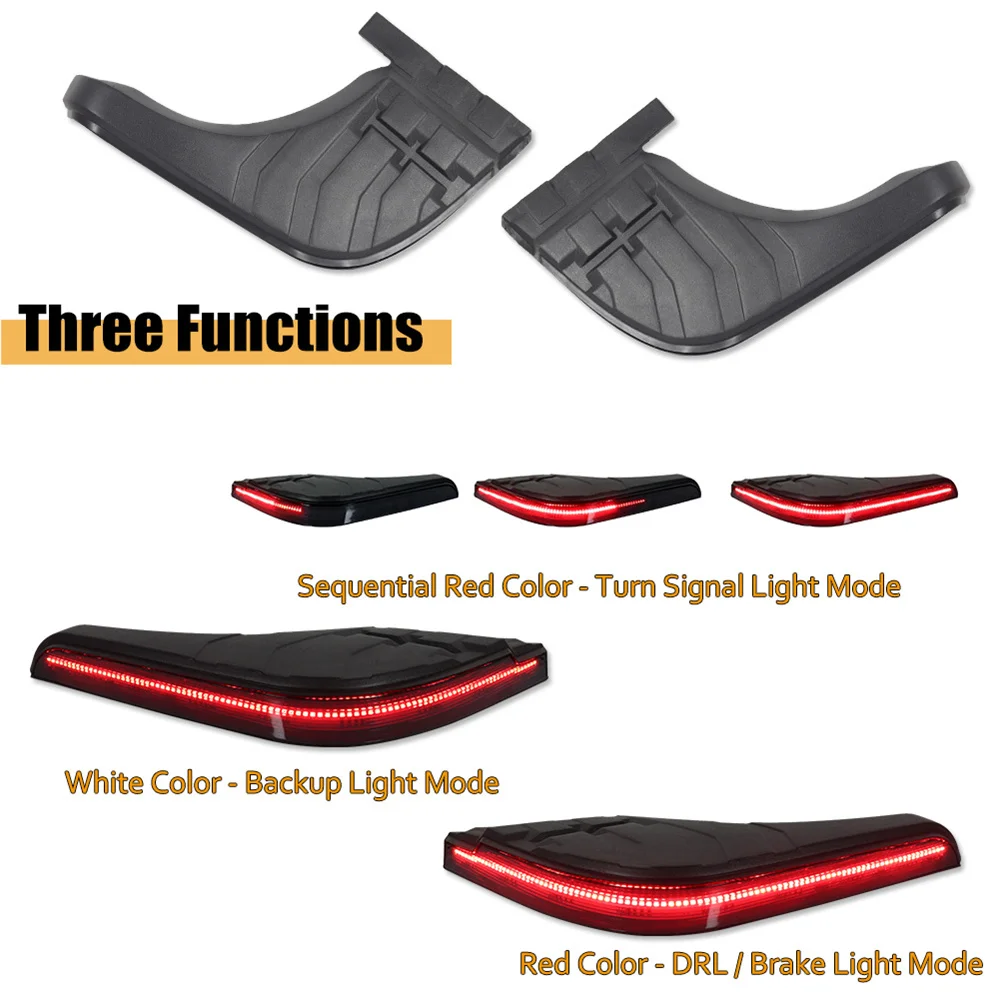 Gtinthebox Red LED Car Rear Bumper Step Pad Tail Brake Lights w/ Sequential Turn Signal Lights kit For Toyota Tundra 2007-2013