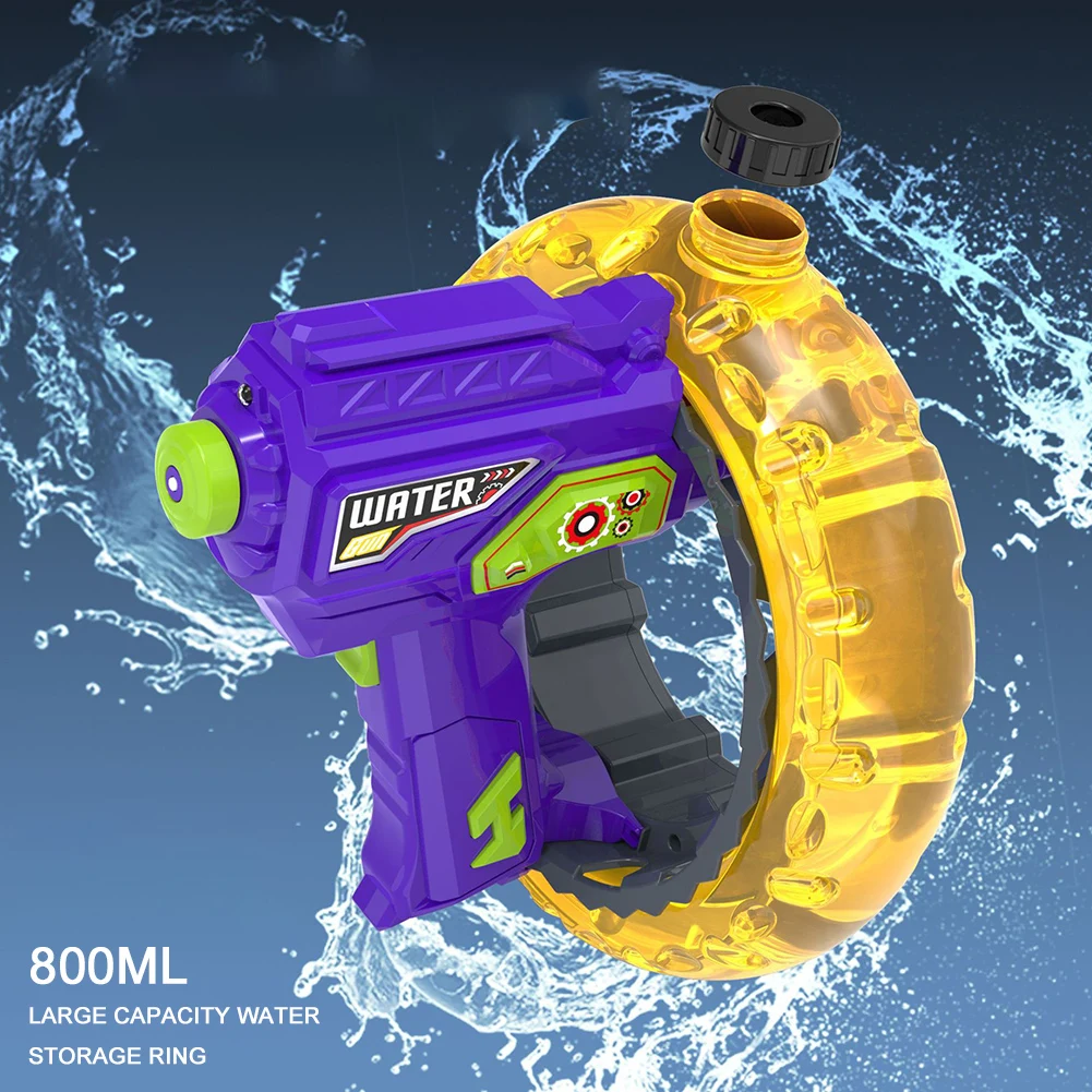 Juguete de agua con chorro de largo alcance de 800 ml de gran capacidad con luz LED de colores para niños y adultos, juguete de agua a batería para fiestas de verano