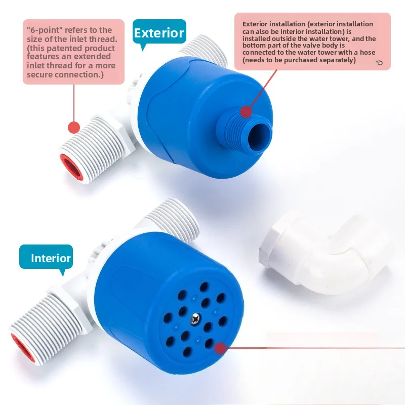 صمام تعويم صغير للإغلاق التلقائي مقاس 1/2 بوصة لا يتطلب طاقة، وحدة تحكم أوتوماتيكية في مستوى المياه لخزان المياه