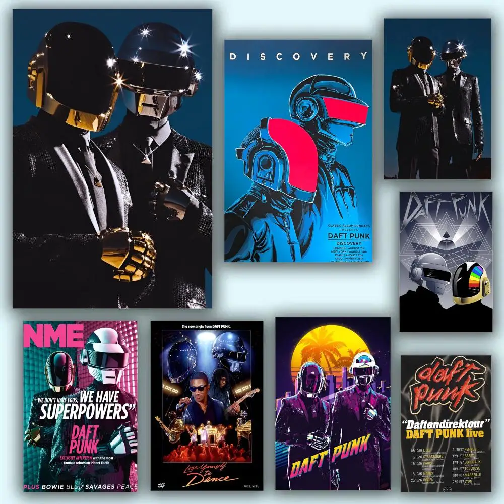 Poster HD Anime Hot Theme Sänger/OST/Film, wasserfest, selbstklebend, Heimdekoration, Vintage Daft Punk 1997, Album, Musiklegende