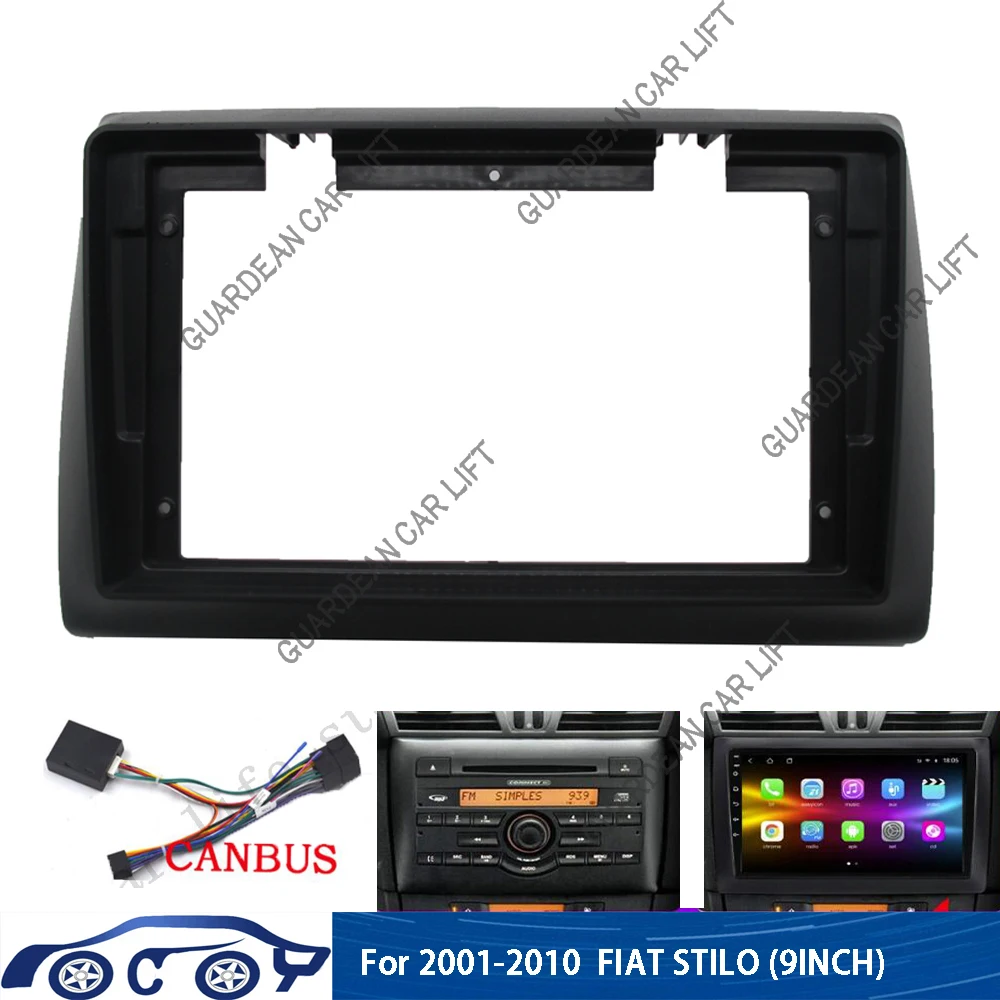 9 Inch Car DVD Frame Audio Dashboard Trim Kit Panel Radio Large Screen Car Multimedia Player For FIAT Stilo 2010 Dash Mount Kit