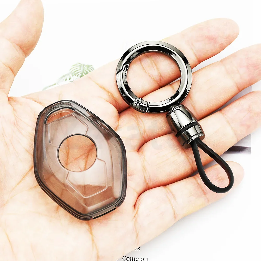 Car Key Case Cover Black Transparent TPU Shell Holder Fob Keychain For 1998-2005 BMW X3 X5 Z3 Z4 3 5 7 SERIES E38 E39 E46 E83
