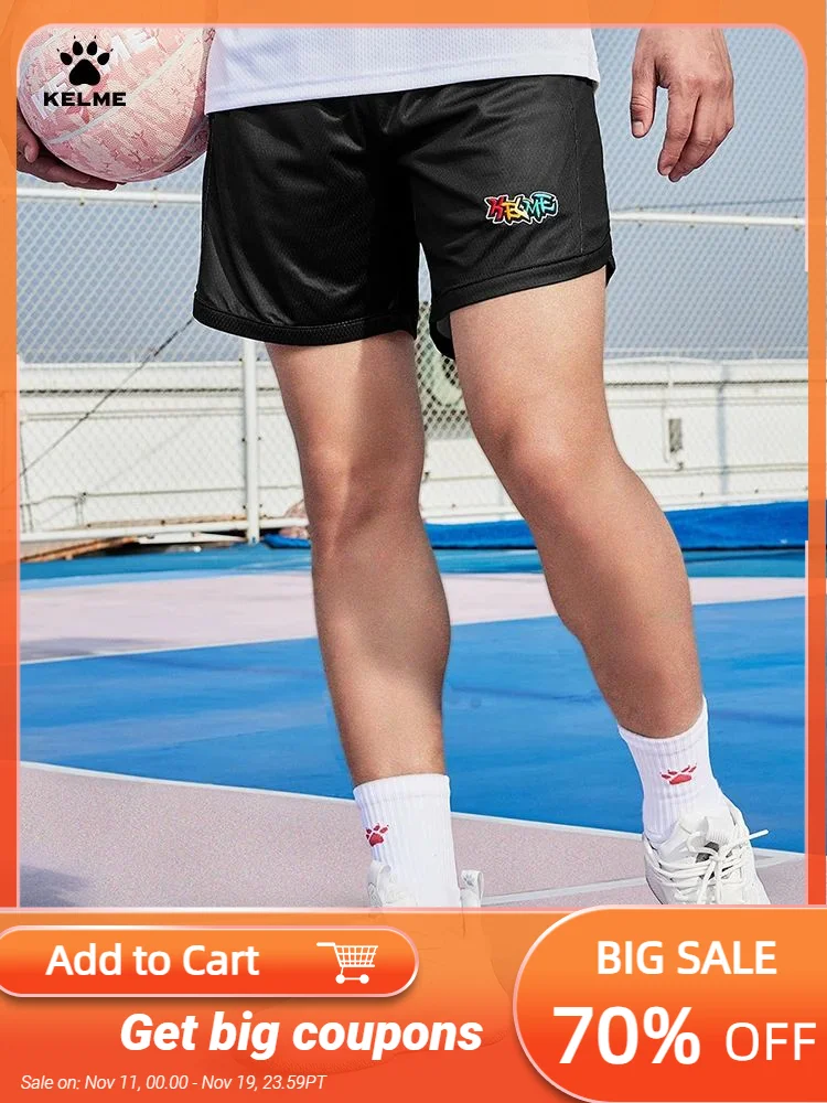 

Kelme Men's Basketball Shorts Fashion Knitted Casual Sports Shorts Outdoor Running Breathable Shorts Football Shorts