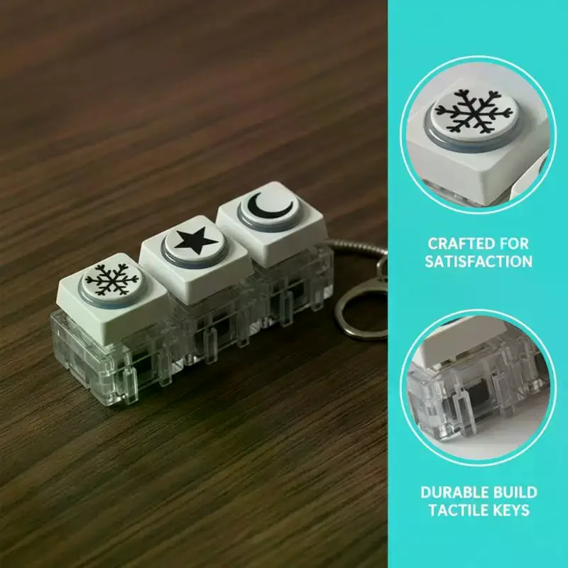 Funny Assembleable Star Moon Key Chain Keyboard Stress Relief Button Keycap Clicker Keychain Keyboard Keychain Finger Toys