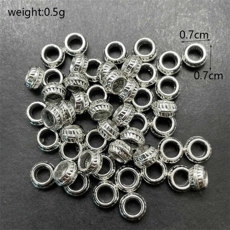 20-50 stücke Spacer Perlen Charms Antik Silber Gold Farbe Amulett Big Hole Spacer Perlen Charms Anhänger für Armbänder Schmuck herstellung