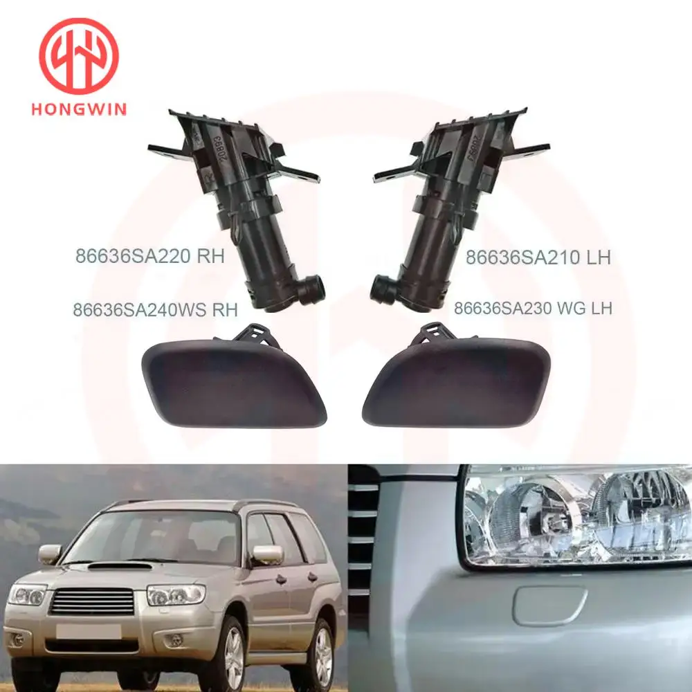OEM:86636-SA210(LH),86636-SA220(RH) Headlight Headlamp Washer Nozzle Jet With Cover Cap  For Subaru Forester SG 2005 2006 2007