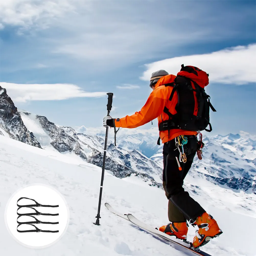 

Комплект из 4 регулируемых нейлоновых ремней для лыжных палок, треккинговых палок, тростей, палок для ходьбы, сноуборда, ремни для переноски