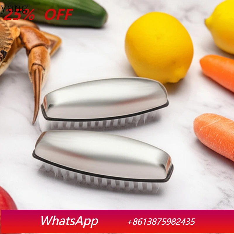 

LMM Multifunctional Stainless Steel Brush Kitchen Food Fruit and Vegetable Brush Potato Sweet Potato Cleaning Brush