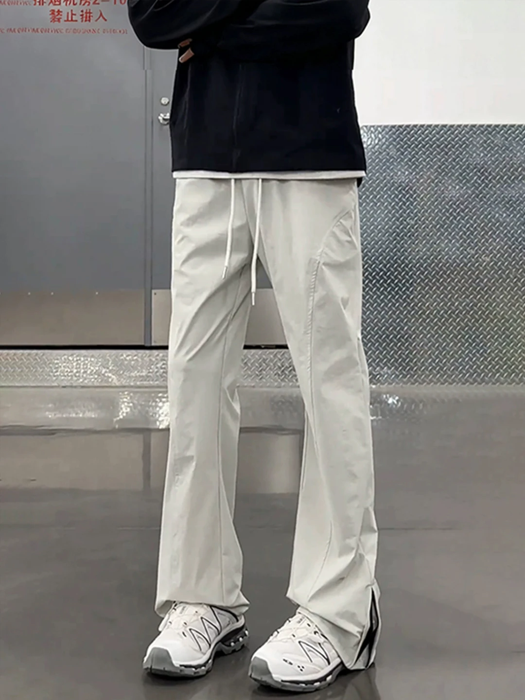 

American Sle Men's Autumnal Trousers with Side Zipper And Soft ell Workwear Pants Tee-Proof And Windproof Casual Pants