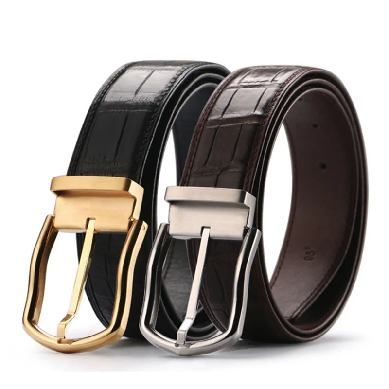 Real Crocodile Belts For Men Alligator Genuine Leather Luxury Brand Strap Male Buckle Belt Vintage