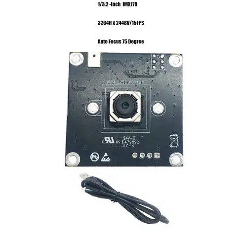 3264H x 2448V 4K 8MP IMX179 USB2.0 카메라 모듈 자동 초점 75도 지원 UVC OTG 플러그 앤 플레이 USB 비디오 웹캠 Best5