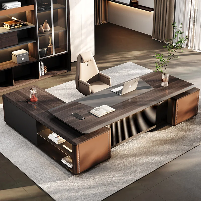 

Письменный стол Boss Office President's Light Luxury Advanced Sense, большой класс, мебель для стола, стул, офисный стол и стул, комбинированный