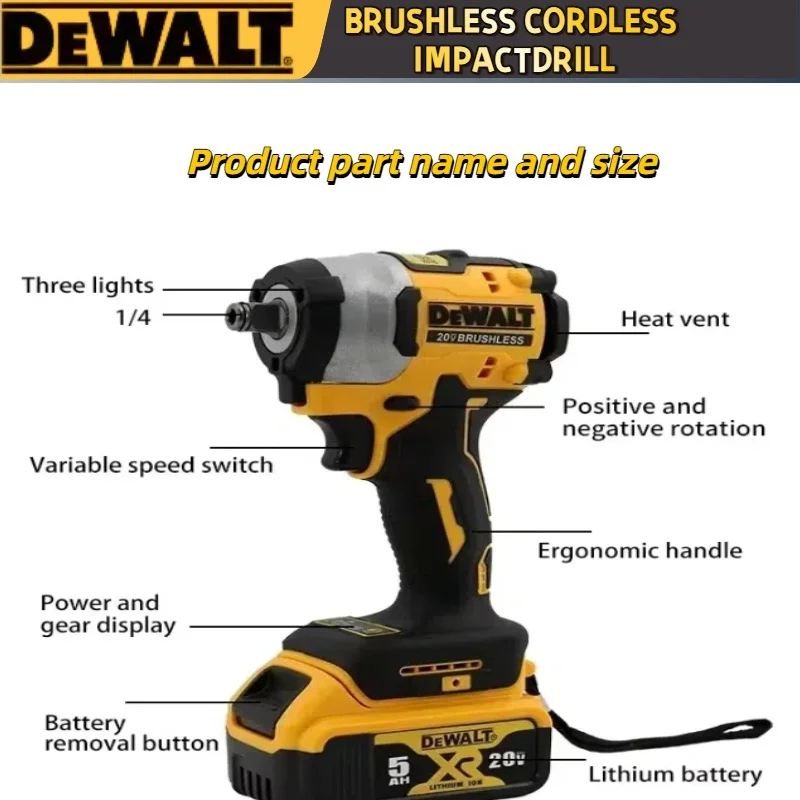 مفتاح ربط كهربائي ببطارية 20 فولت من ديوالت DCF922 قابل لإعادة الشحن وعزم دوران عالي 406 نيوتن متر (عكسي) 1/2 بوصة 2500 دورة في الدقيقة طاقة عالمية أيضًا #6