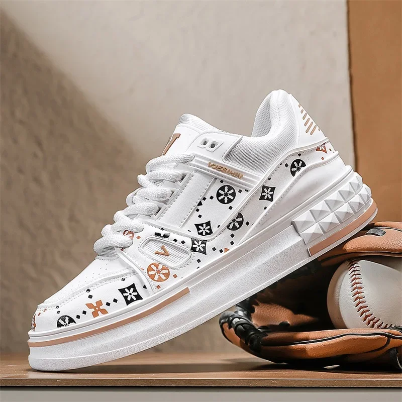 

Мужская обувь 2025: обувь на толстой подошве, модная повседневная обувь на мягкой подошве, удобная легкая дышащая повседневная спортивная обувь