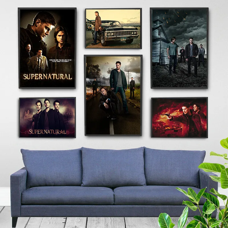 TV Play Series Supernatural Movie Poster and Prints Wall Art Decor Canvas Painting Retro Pictures Living Room Home Decoration