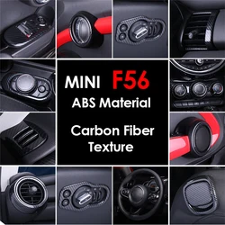 AMBERMILE for Mini Cooper F56 Accessories Car Interior Carbon Fiber Texture Console Air Outlet Door Speaker Handle Cover Trim