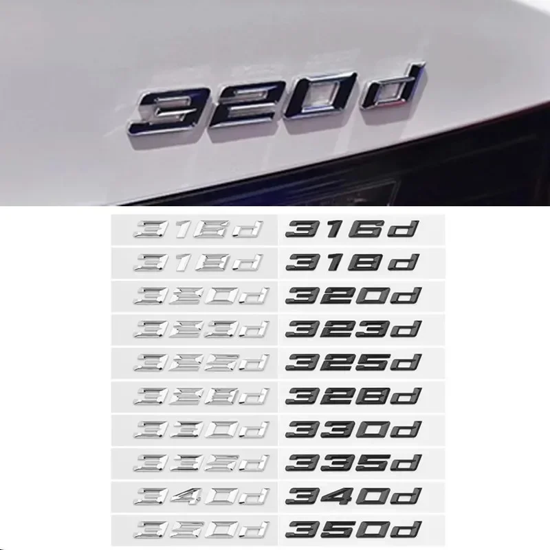 

3d ABS Car Letters For BMW 318d 320d 323d 325d 328d 330d 335d 340d 350d Logo E90 E46 F30 Emblem Lettering Sticker Accessories