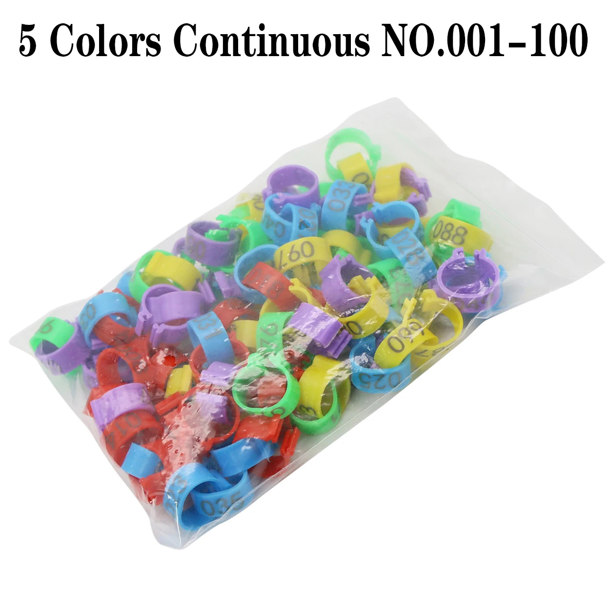 100 pcs Inside diameter 1.6cm snap-on Chicken Foot Ring  001-100 Duck Goose Bird Quail Poultry Hen Ring Poultry Recognition