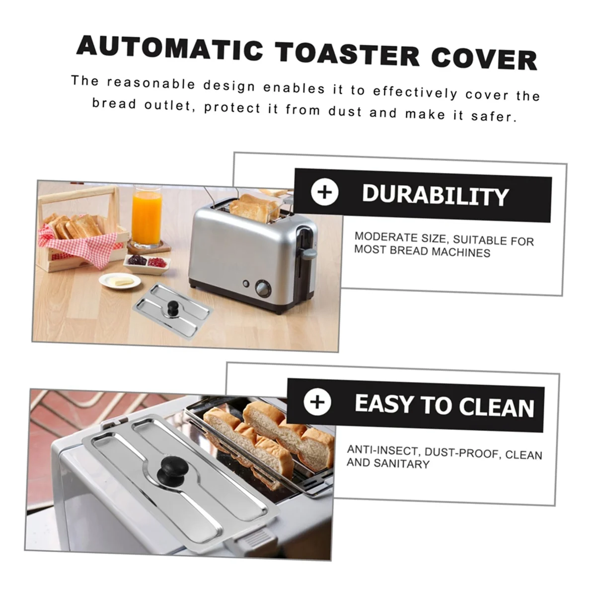 A61T-Toaster Cover Toaster Upper Cover Professional Toaster Glass Cake Dome Bread Machine Parts Loaf Pan Lid Appliance Parts