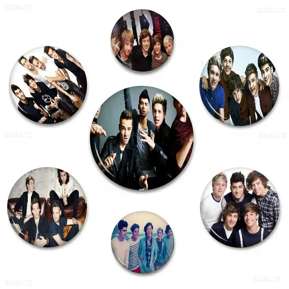 Vintage O-One D-Directions Creative Pins Funny Round Snap-in Brooch Badge Backpack Hat Accessories Jewelry Gifts for Friend