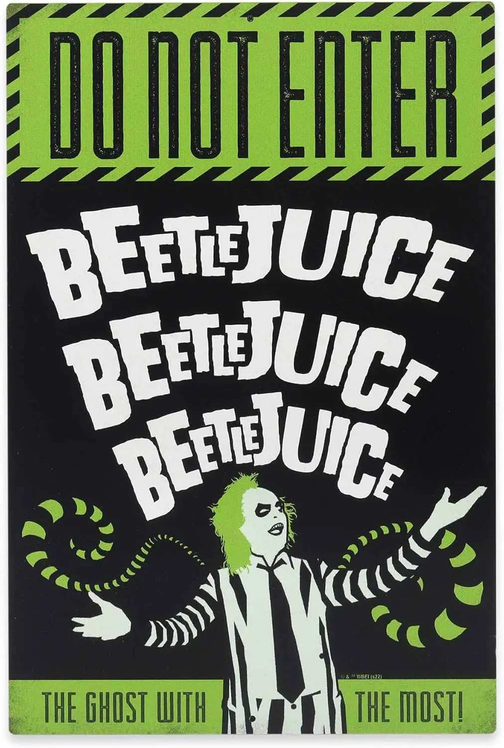 Beetlejuice Do Not Enter Metal Sign - Spooky Beetlejuice Sign for Halloween Decorating