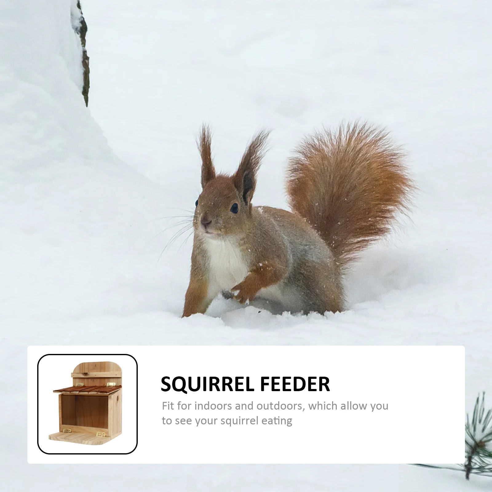 

Squirrel Feeder Outdoor Wooden Animal Peanut Feeder Backyard Pet Feeding Supply Squirrel Food Dispenser Nut Rack