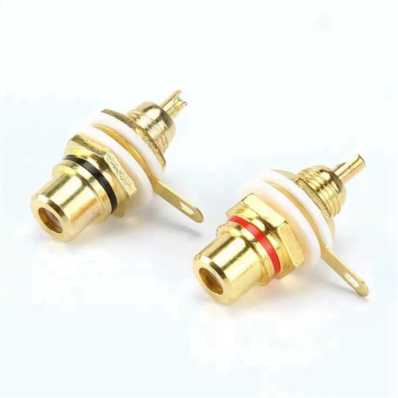 

Flash Trend 80Pcs Gold Plated RCA Terminal Jack Plug Female Socket Chassis Panel Connector For Amplifier Speaker
